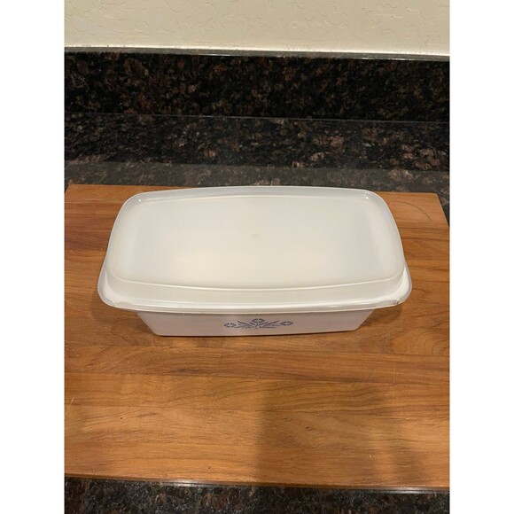 Corning Ware P-315-B Blue Cornflower Loaf Pan w/ Plastic Lid - Picture 3 of 6